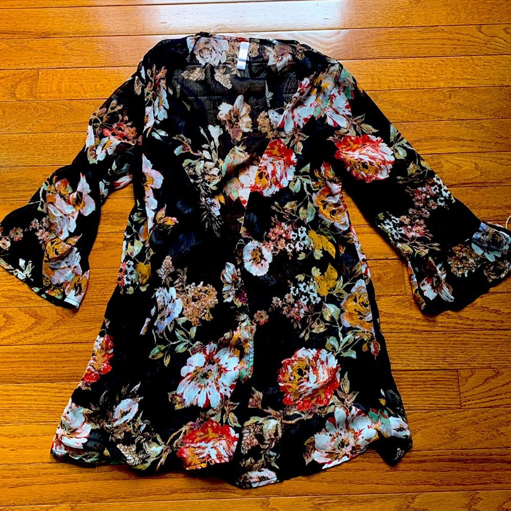 Chiffon kimono open front cardigan